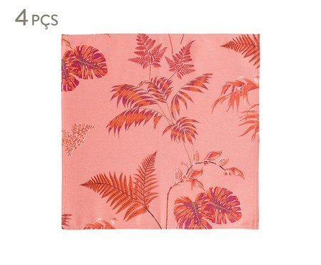 inativo_Jogo de Guardanapos Panamá Tropical Coral - 45X45cm