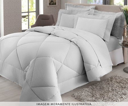 Jogo de Lençol Basic Prateado 200 Fios | Westwing