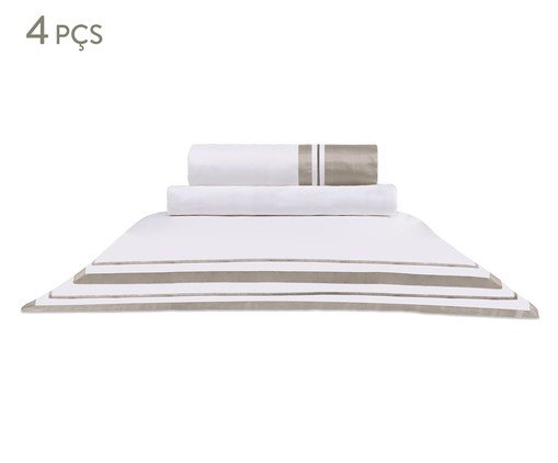 Jogo de Lençol Acetinado Palace Fendi 400 Fios, white,multicolor | WestwingNow