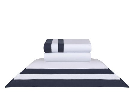 Jogo de Lençol Double Marinho 200 Fios | Westwing