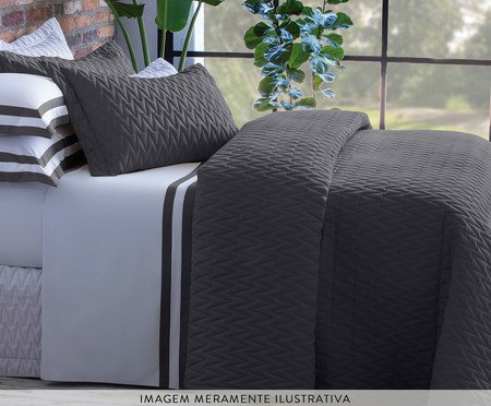 Jogo de Lençol Double Branco Grafite 200 Fios | Westwing