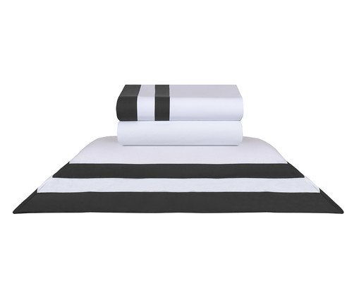 Jogo de Lençol Double Branco Grafite 200 Fios, multicolor | WestwingNow