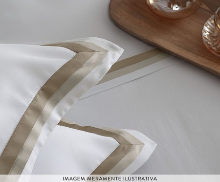 Jogo de Lençol St.Moritz Amêndoa e Fendi - Casal | Westwing