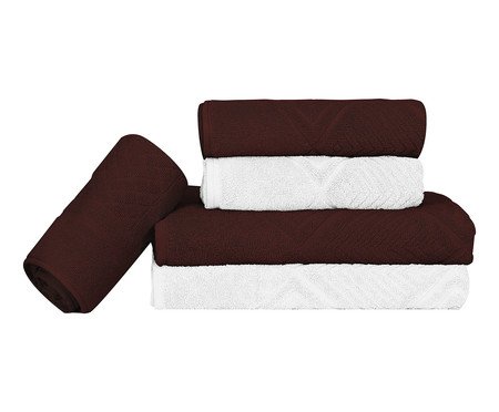 Jogo de Toalha Malbec Branco Max | Westwing