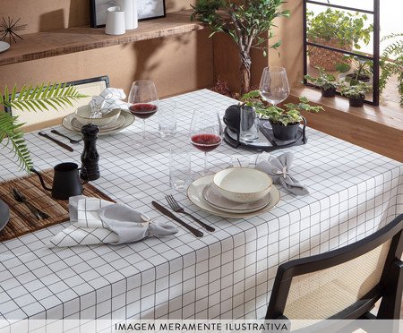 Toalha de Mesa Panama Grid Preto | Westwing
