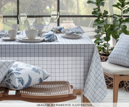 Toalha de Mesa Panamá Grid Marinho | Westwing