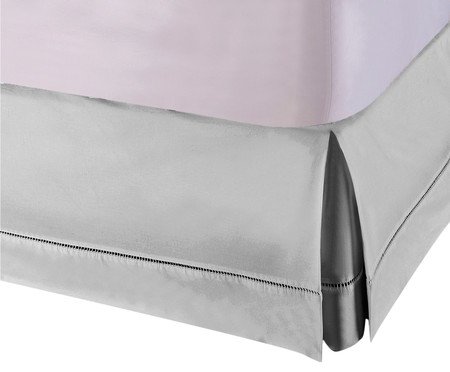 Saia para Cama Box Ponto Palito Prateada 200 Fios | Westwing