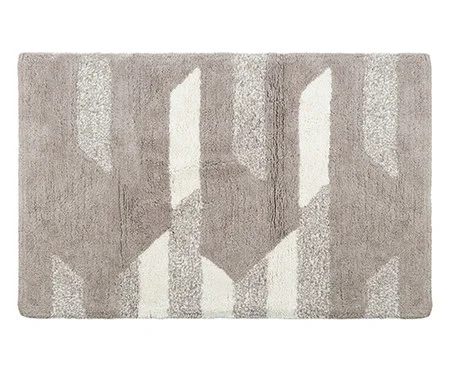 Tapete para Banheiro Trapezio Off-White e Bege | Westwing