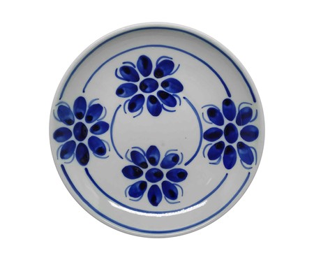 Prato Fundo Floral - Azul