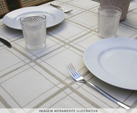 Toalha de Mesa Retangular Off White e Cinza | Westwing