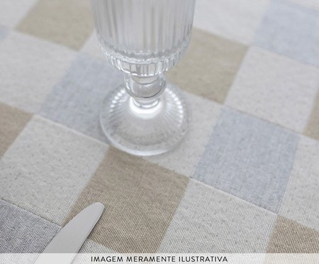 Toalha de Mesa Cinza e Bege Redonda | Westwing