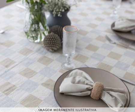 Toalha de Mesa Cinza e Bege Redonda | Westwing