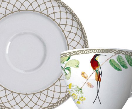 Jogo de Xícaras para Chá com Pires em Porcelana Versa Bela Fauna | Westwing