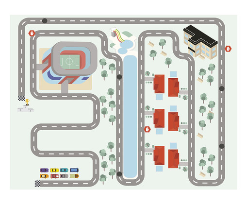 Tapete Cidade Colorido Infantil, Colorido | WestwingNow