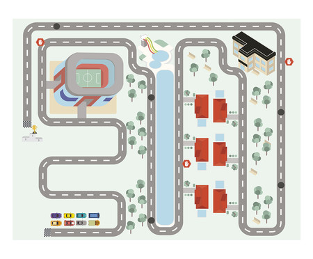 Tapete Cidade Colorido Infantil