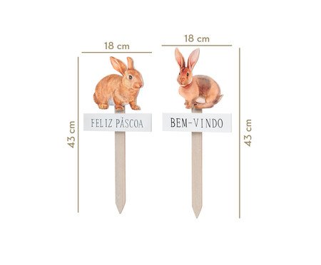 Placa de Madeira Estampada Coelho - Marrom | Westwing