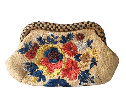 Clutch Janeth Rafia Bordada, beige | WestwingNow