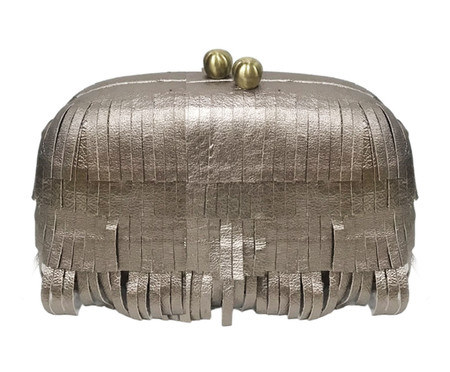 Clutch Mia Fringes Cinza