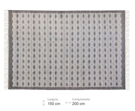 Tapete Indiano com Franja Nordic Prateado Cinza | Westwing