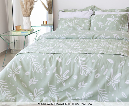 Capa para Duvet Essencialle Mai Floral Verde | Westwing