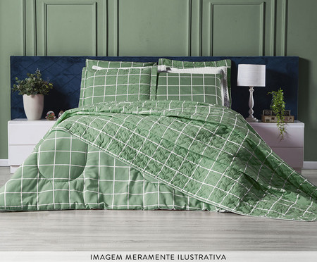 Jogo de Cobre-Leito Misto Classic Grid Verde | Westwing