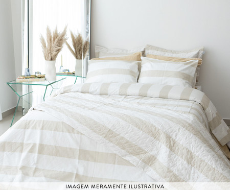 Capa Duvet Tous Les Jours Estampado Listra Offwhite | Westwing