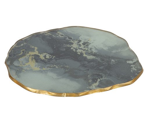 Centro de Mesa Orgânico Stone Onix com Borda Dourada, Dourado | WestwingNow