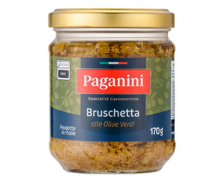 Antepasto Italiano Bruschetta Azeitona Verde Paganini - 170g