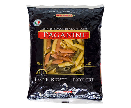 Macarrão Italiano Penne Rigate Tricolore Paganini - 500g