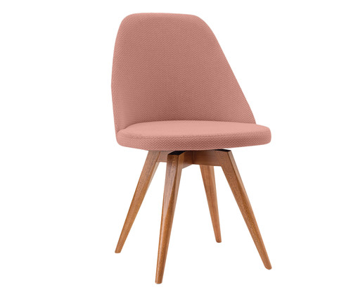 Cadeira Fixa em Madeira Lucy - Rosé, Rosa | WestwingNow
