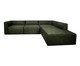 Sofá 4 Módulos Encosto Parcial Direito Mensa em Couro Verde, green | WestwingNow