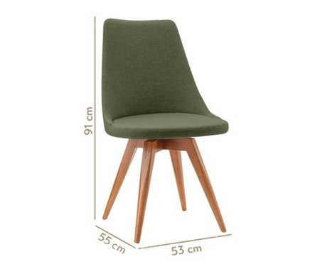 Cadeira em Madeira e Tecido Ella - Verde Musgo | WestwingNow