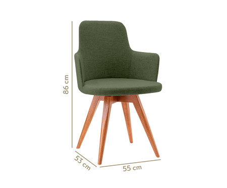Cadeira Giratória de Madeira Tina - Verde Musgo | WestwingNow