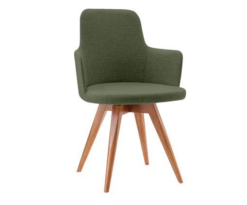 Cadeira Giratória de Madeira Tina - Verde Musgo, Verde | WestwingNow