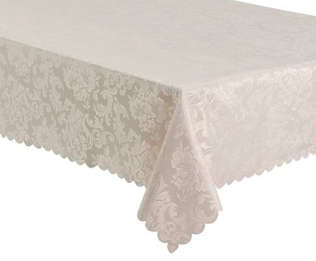 Toalha de Mesa Impermeável Auguri Rami Off White