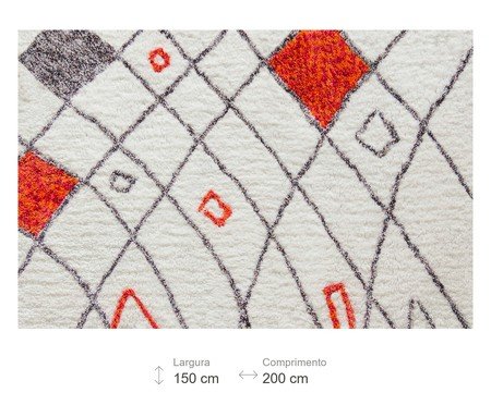 Tapete Oriental Alfred Sill Branco e Laranja | Westwing