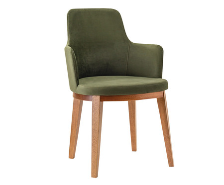 Cadeira de Madeira com Braço Mary - Verde Musgo | WestwingNow