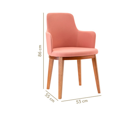 Cadeira de Madeira com Braço Mary - Rosé | WestwingNow