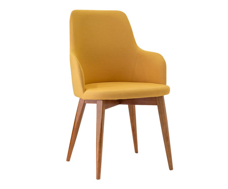 Cadeira de Madeira com Braço Dora - Amarelo Queimado | WestwingNow