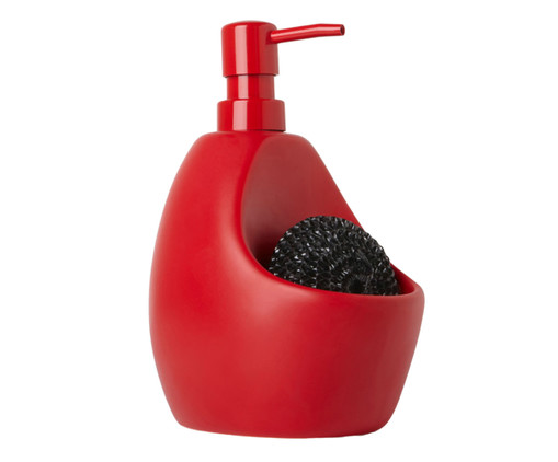 Dispenser para Detergente com esponja Joyce - Vermelho, Vermelho | WestwingNow