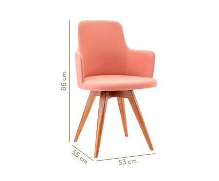Cadeira Giratória de Madeira Tina - Rosé | WestwingNow