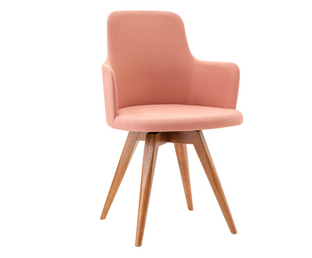 Cadeira Giratória de Madeira Tina - Rosé | WestwingNow