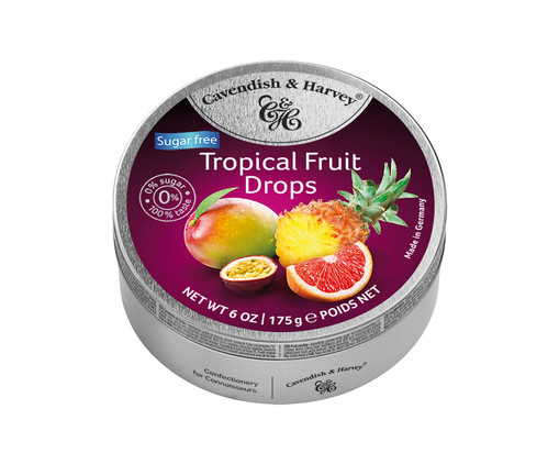 Bala Alemã Cavendish & Harvey Sugar Free Tropical Fruit Drops - 175G, Colorido | WestwingNow