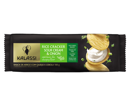 Snack Tailandês Kalassi Rice Crackers Sour Cream & Onion - 100G