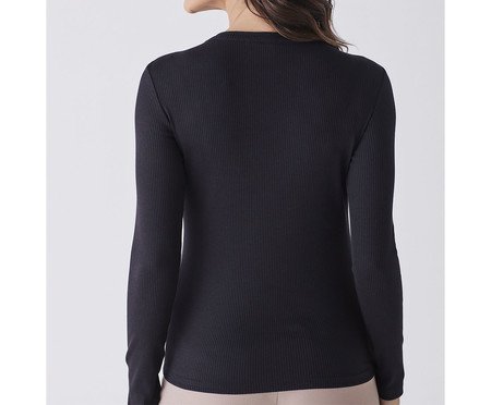 Blusa Mg Longa Preto | Westwing