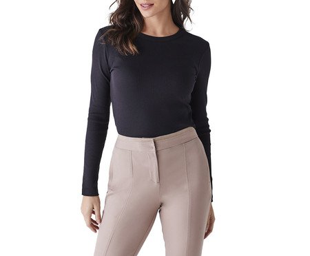 Blusa Mg Longa Preto | Westwing