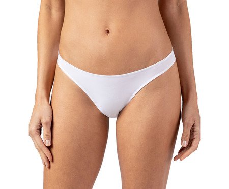 Calcinha Tanga Baixa Overlock Branco | Westwing