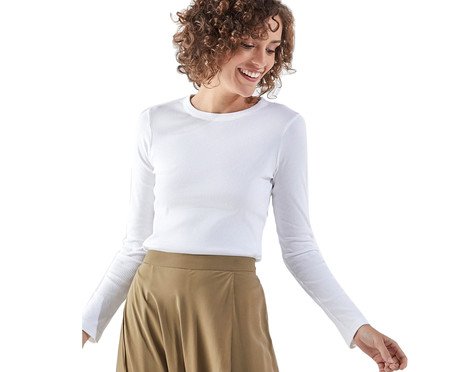 Camiseta Manga Longa Branco IIII | Westwing