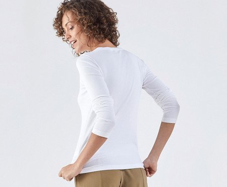 Camiseta Manga Longa Branco IIII | Westwing