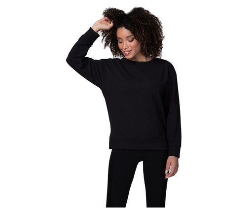 Camiseta Manga Longa Preto, Preto | WestwingNow